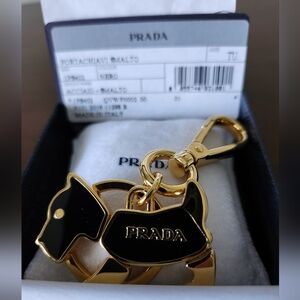 Prada - Brand New- Gold and Black Scottish Dog Keychain or Bagchain